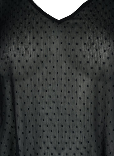 FLASH - bluse med 3/4-ermer og strukturmønster, Black, Packshot image number 2