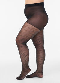 Tights med glittersebra og 30 denier, Svart Tights med glittersebra og 30 denier, Svart, Model