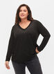 Bluse med similisten og lange ermer, Black, Model image number 0