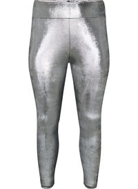Sølvfarget tights som er høye på livet