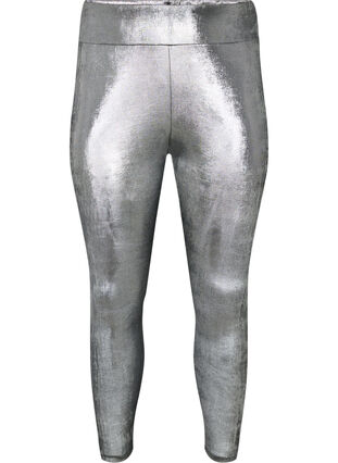 Sølvfarget tights som er høye på livet, Dark Silver, Packshot image number 0