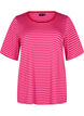 T-skjorte med TENCEL™ Lyocell og striper, Rosa, Packshot image number 0