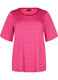 T-skjorte med TENCEL™ Lyocell og striper, Rosa
