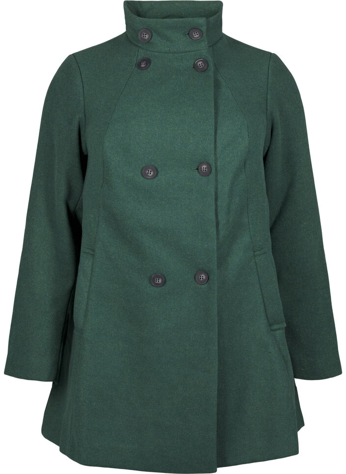 Kort A-linje kåpe, Trekking Green Mel., Packshot image number 0