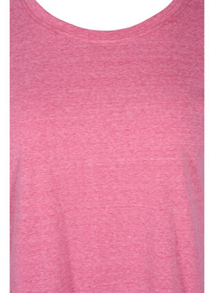 Melert T-skjorte i bomull , Fandango Pink Mél, Packshot image number 2