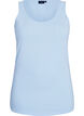Ensfarget basic topp i bomull, Bl&aring;, Packshot image number 0