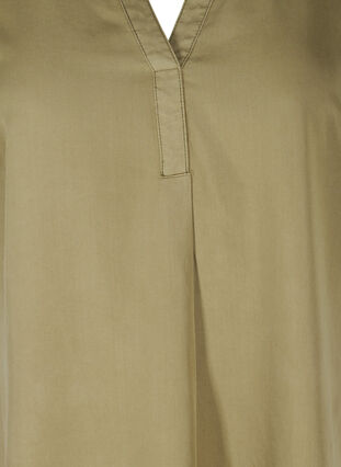 Kortermet kjole med V-hals, Dusky Green, Packshot image number 2