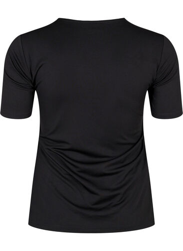 Kortermet bluse med knyting, Black, Packshot image number 1