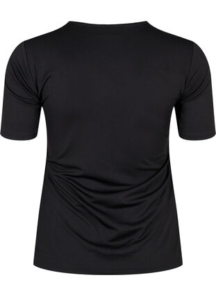 Vendbar bluse med snøredetaljer, Black, Packshot image number 1