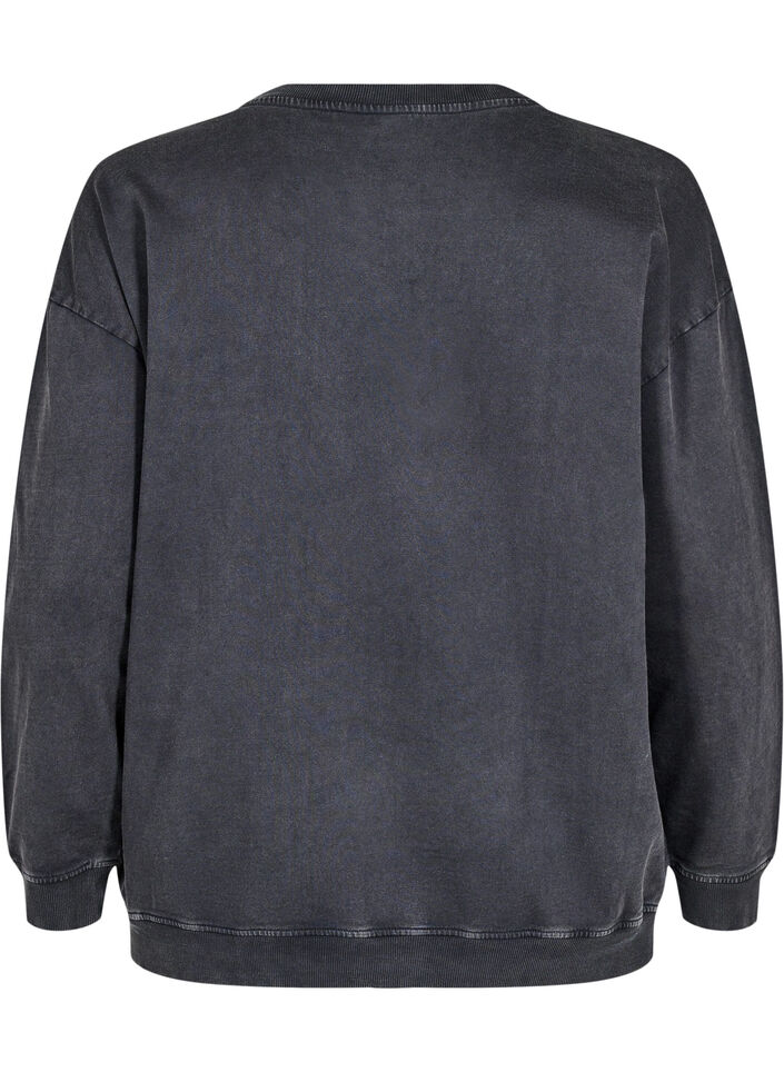 Løs genser med vasket look, Grå, Packshot image number 1
