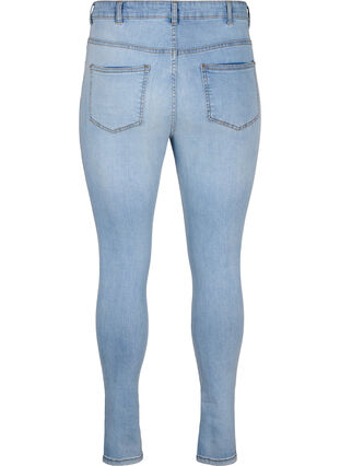 Slim-fit jeans med slitte detaljer, Light Blue, Packshot image number 1