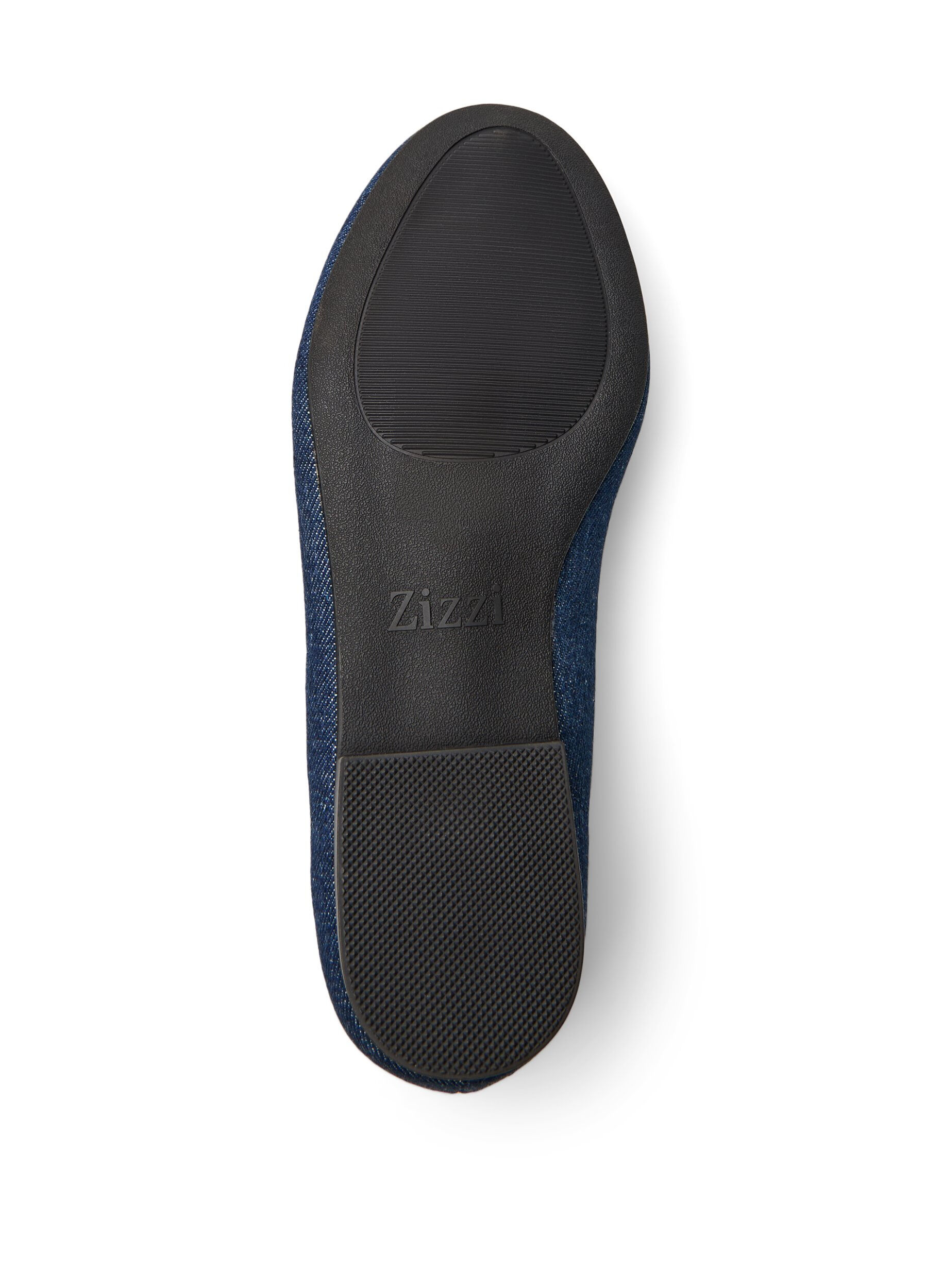 Zizzi Wide fit - Denim ballerina med sl&oslash;yfe, Bl&aring;, Packshot image number 4