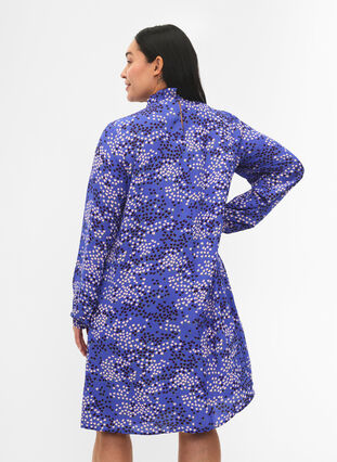 FLASH – Langermet kjole med trykk, Dazzling Blue AOP, Model image number 1