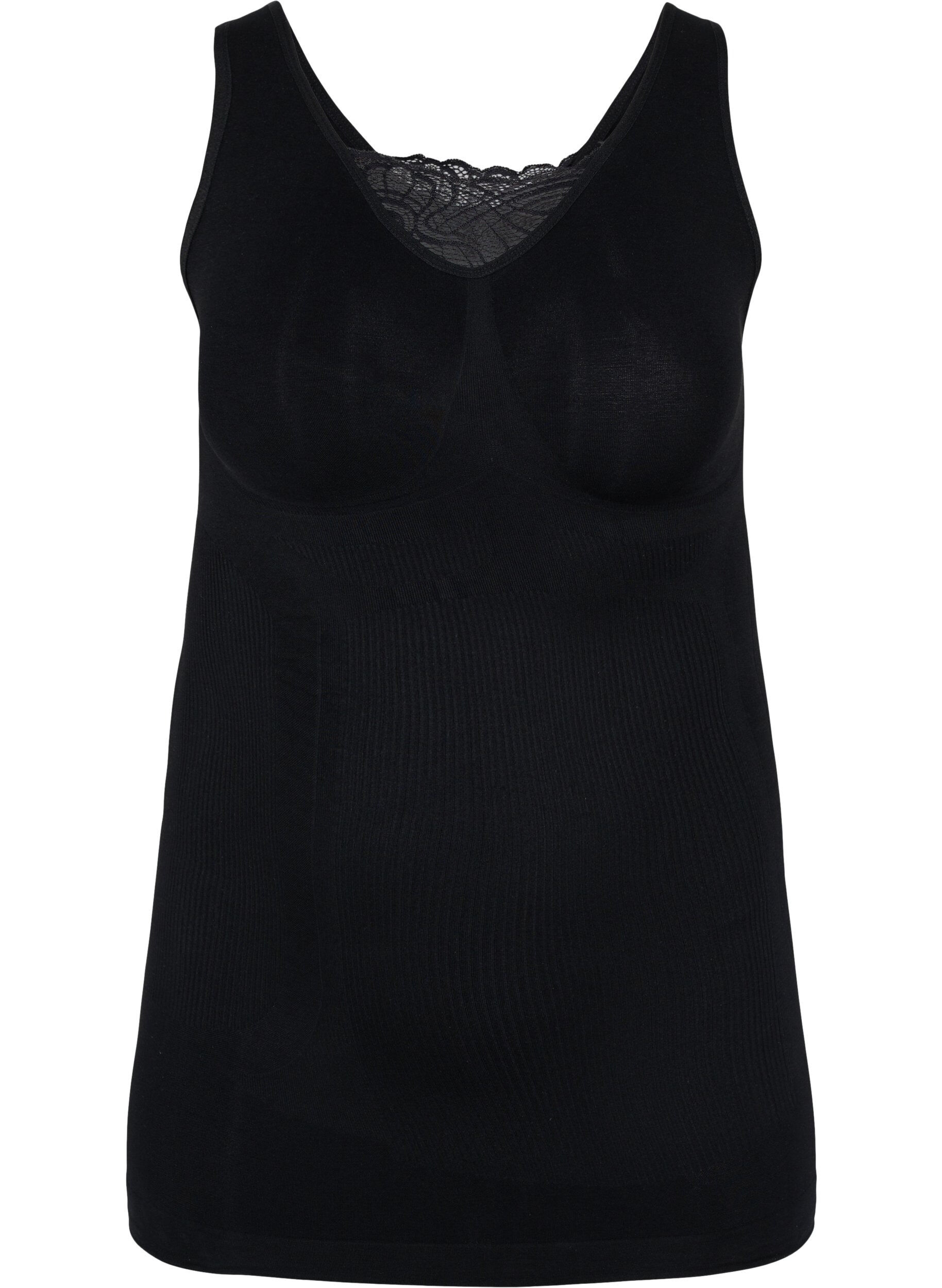 Zizzi Shapewear topp med blondedetaljer, Black, Packshot image number 0