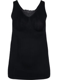 Shapewear topp med blondedetaljer, Black