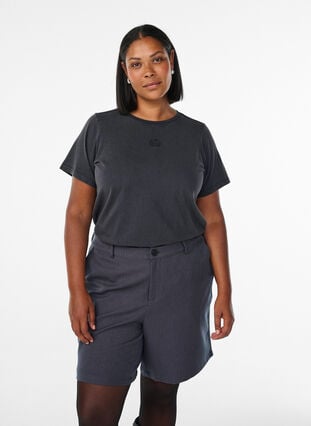 Zizzi Skreddersydde bermudashorts med lommer, Dark Grey , Model image number 0