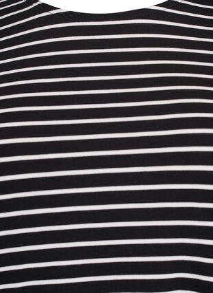 Zizzi Langermet stripete bluse, B. W. w. Black , Packshot image number 2