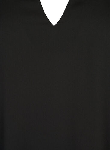 Bluse med lange ermer og rynker på ryggen, Black, Packshot image number 2