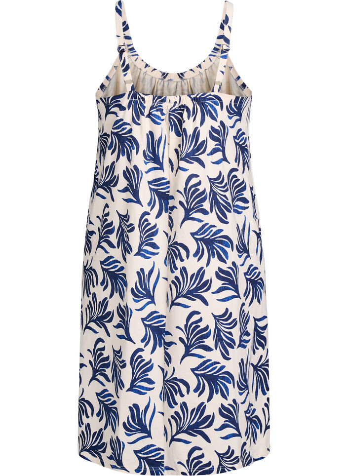 Midi strap dress in organic cotton, Hvit, Packshot image number 1