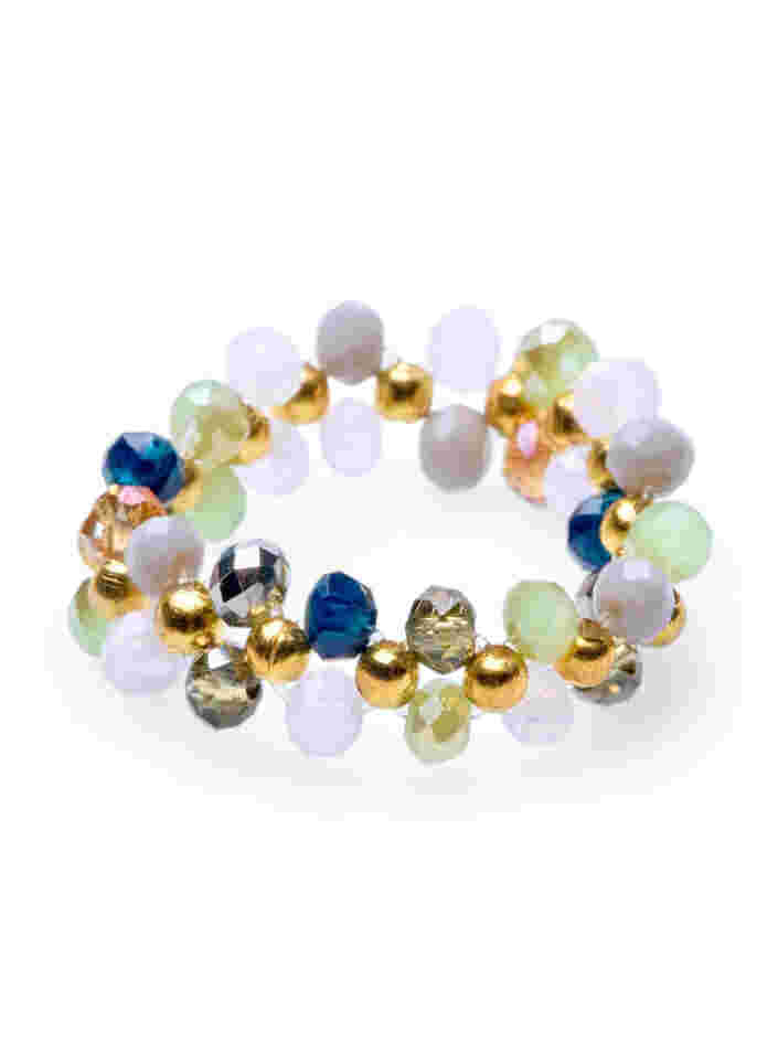 Sett med perle- armebånd og ring, Pastel Mix, Packshot image number 2