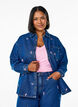 Denimskjorte med broderte jordbær, Blå, Model image number 0