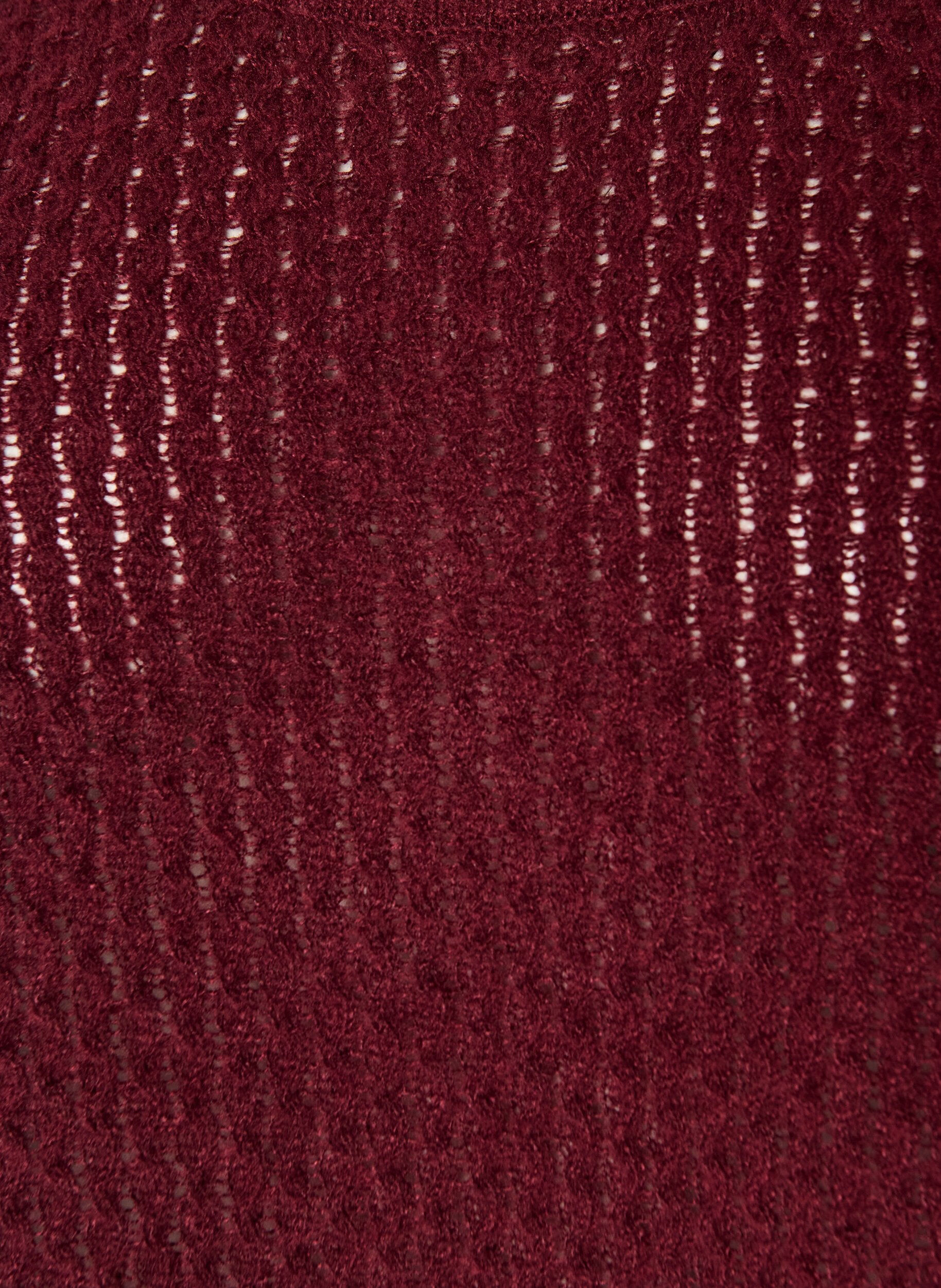 ZizziStrikkebluse med strukturert hullm&oslash;nster, R&oslash;d, Packshot image number 2