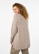 Langstrikket bluse med knappdetalj på siden, Simply Taupe Mel., Model image number 1