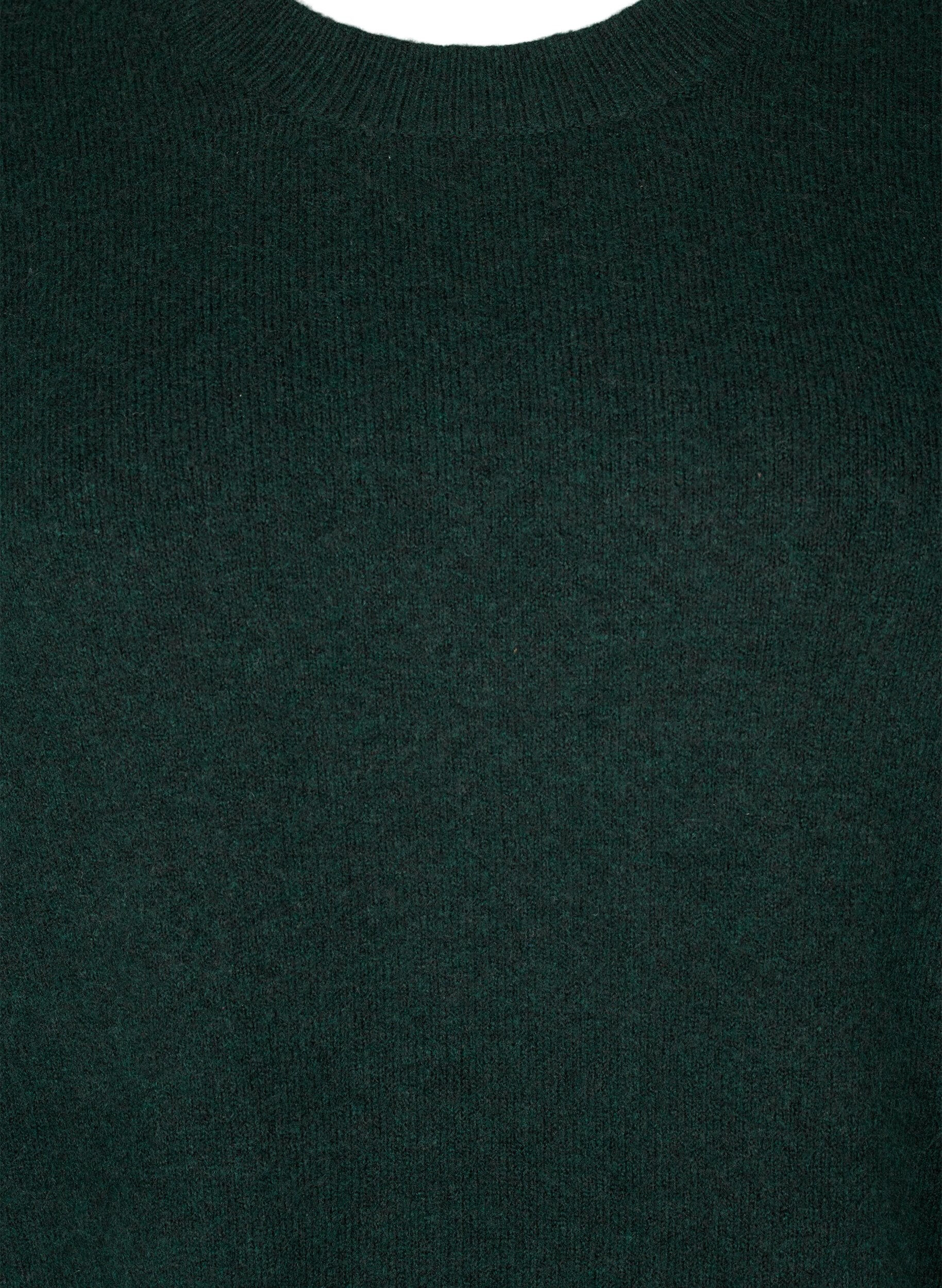 Zizzi Strikket kjole med rund hals og splitt, Scarab Mel., Packshot image number 2