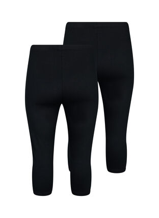 FLASH - 3/4-leggings, 2 stk., Black/Black, Packshot image number 1