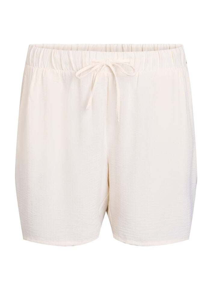 Shorts med lommer og elastisk linning, Vanilje, Packshot image number 0