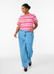 Stripete bomulls-t-skjorte, Rosa, Model image number 1