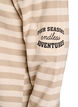Stripete genser med høy hals og glidelås, Beige, Packshot image number 3
