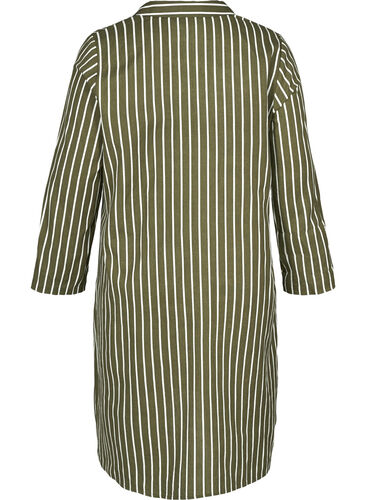 Tunika med striper og v-hals, Green W. White , Packshot image number 1