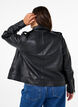 Bikerjakke i skinn med lommer, Black, Model image number 1