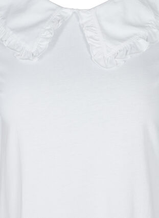 T-skjorte i bomull med krage, Bright White, Packshot image number 2