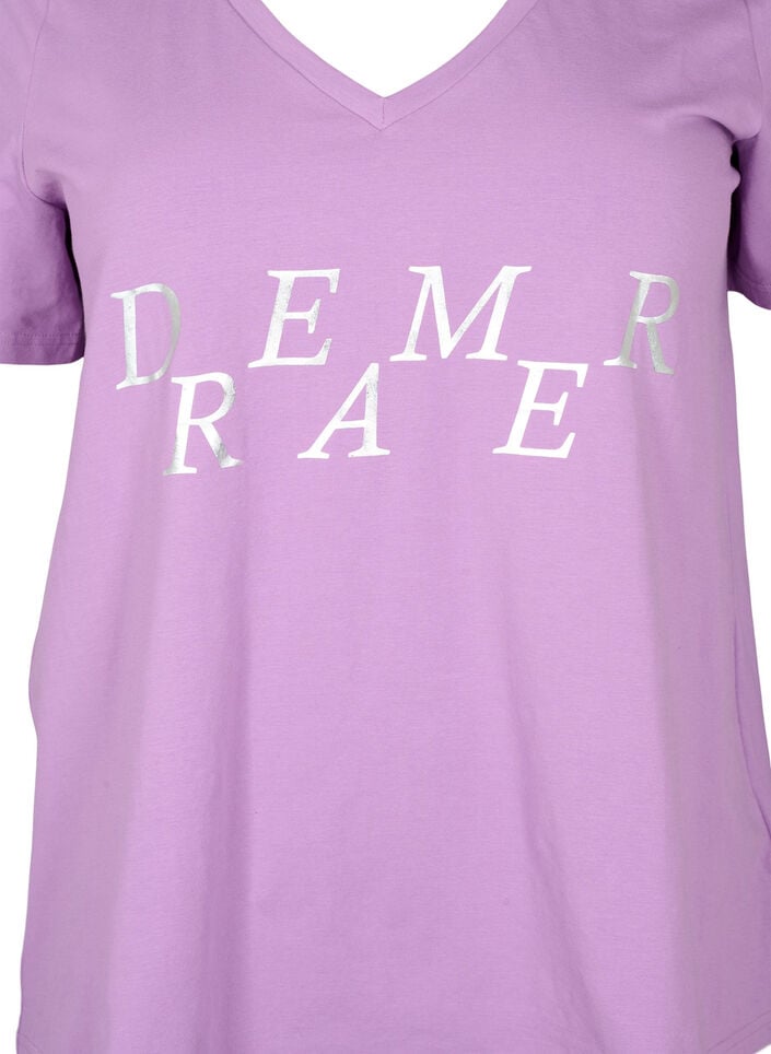 Natt t-skjorte i bomull med teksttrykk, L.Crystal w.Dreamer, Packshot image number 2