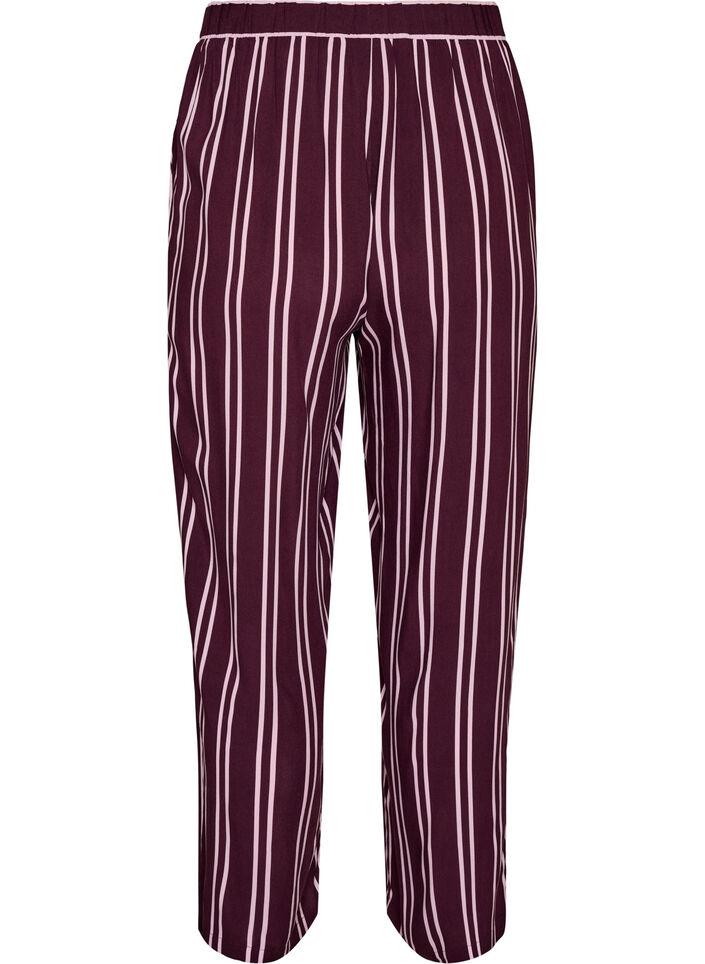 Loose fit nattbukser med striper, M&oslash;rk Bordeaux, Packshot image number 1