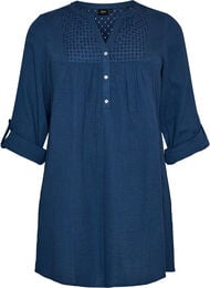 Bomullsmuslin tunika med broderie anglaise, Bl&aring;