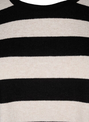 Zizzi Langermet bluse med striper, Bl. Beige Mel.Stripe, Packshot image number 2
