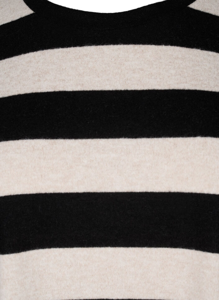 Langermet bluse med striper, Bl. Beige Mel.Stripe, Packshot image number 2