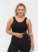 Ensfarget sports-BH med en krysset rygg, Black, Model image number 0