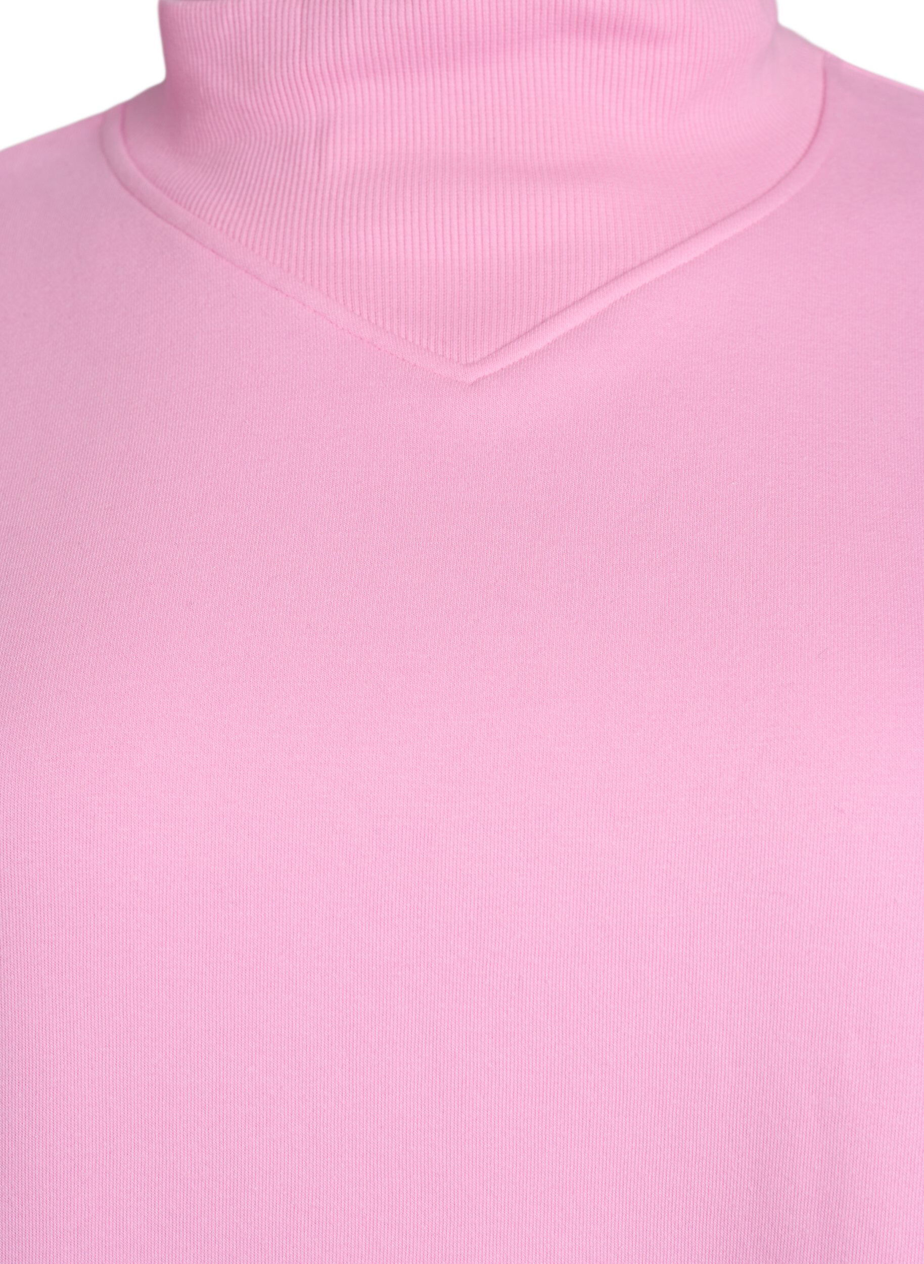 Zizzi Sweatshirt med h&oslash;y hals og lange ermer, Rosa, Packshot image number 2