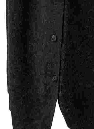 Melert strikkekjole med knapper, Dark Grey Melange, Packshot image number 3