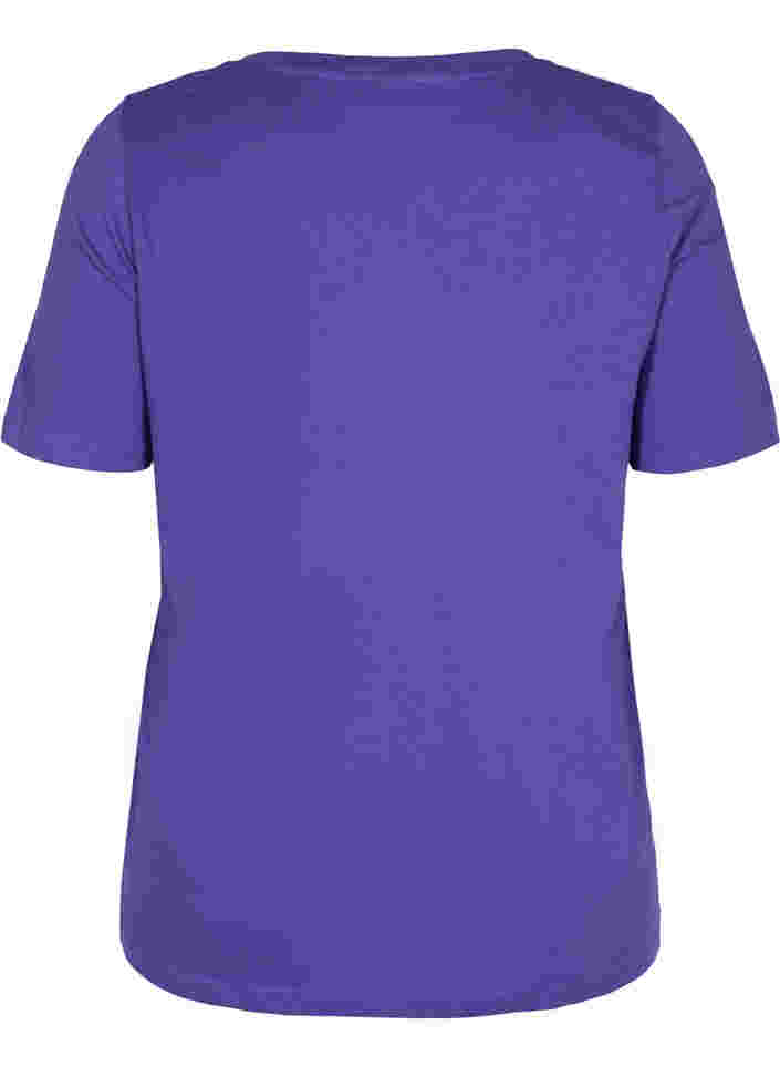 T-skjorte i organisk bomull med V-hals, Ultra Violet, Packshot image number 1