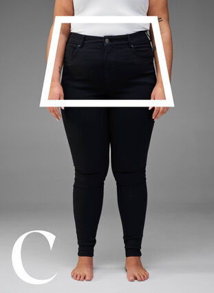 Zizzi Supersmale jeans med høy midje, Black, Model image number 2