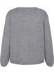 Løstsittende, strikket bluse med rund hals, Medium Grey Melange, Packshot image number 1