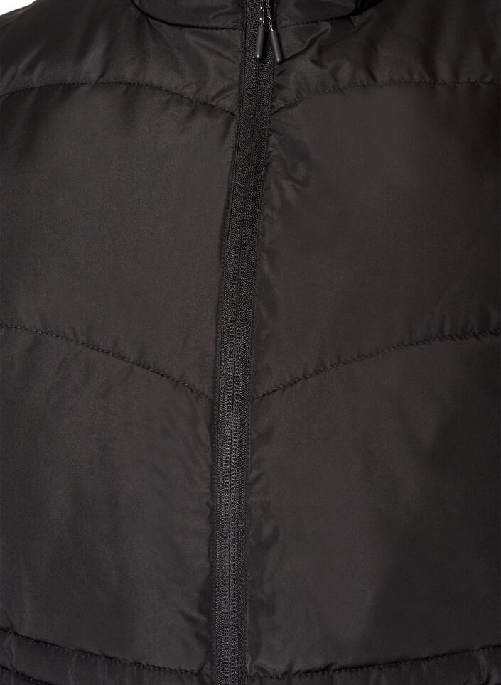 Puffer vest med justerbar midje, Svart, Packshot image number 2