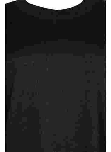 Strikkekjole med glitter og korte ermer, Black W/Lurex, Packshot image number 2