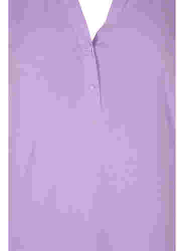 Bluse i viskose med 3/4 ermer og V-hals, Regal Orchid , Packshot image number 2