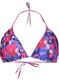 Trekantet bikini-BH med trykk, Pink Flower AOP